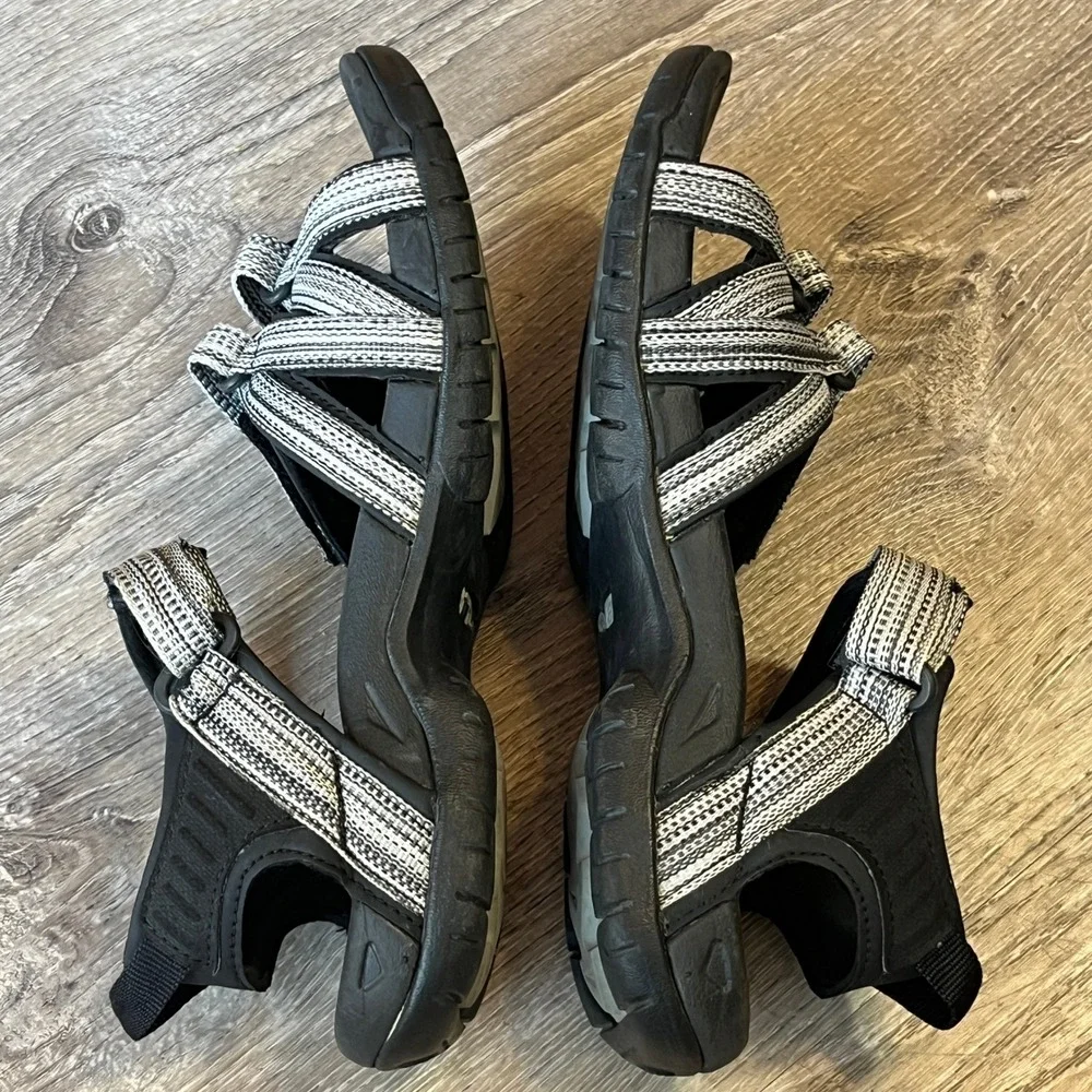 Teva Tirra Womens Hiking Sandals Black White Grey Strappy Sport 4266 Size 6.5